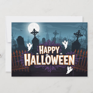 Convite de Dia das Bruxas de Spooky Graveyard