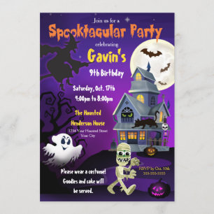 Convite de Dia das Bruxas Spooktacular