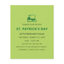Convite de Dia de São Patrício Simples de Orçament