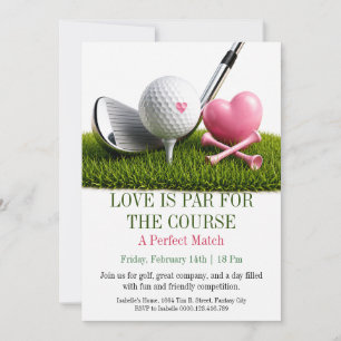Convite de Dia dos Namorados de Golfe Amor no Fair