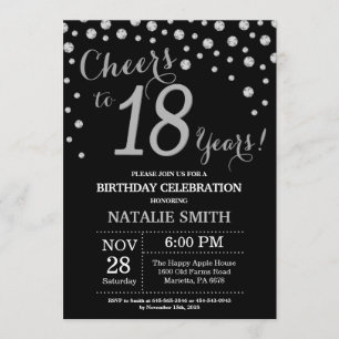 Convite de Diamante de Aniversário para 18.º Anive