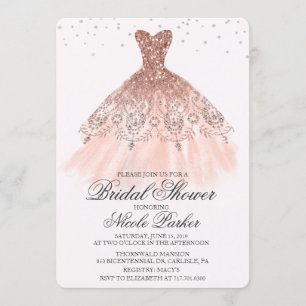 Convite de Diamante de Vestido de Brilho para Chá