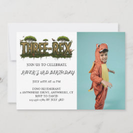 CONVITE DE DINOSSAURO COM FOTO PERSONALIZADA