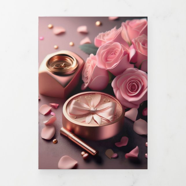 Convite de dobra de carta Trifold 13 x 18 cm (Cobrir)