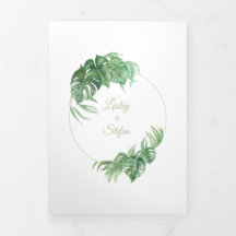 Convite de Dobragem de Carta Trifólio de Planta de