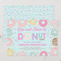 Convite de Donut Amanhecer É Hora de Donut
