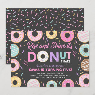 Convite de Donut Amanhecer É Hora de Donut