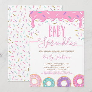 Convite de Donut Baby Sprinkle Com Amor