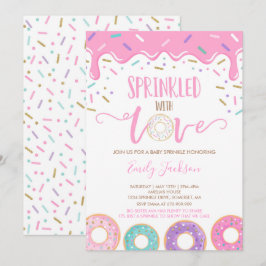 Convite de Donut Baby Sprinkle Com Amor