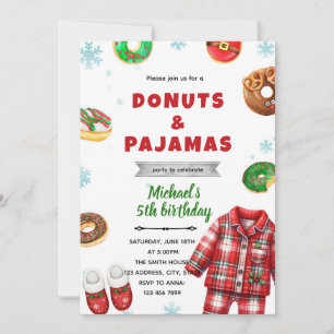 Convite de donut de pijama de Natal