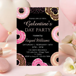 Convite de Donuts para Festa do Dia de Galentine