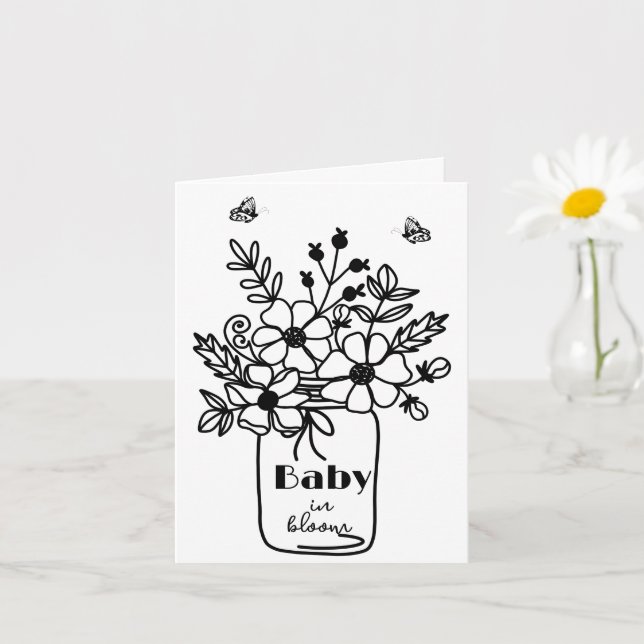 CONVITE DE DOWNLOAD DIGITAL BABY BLOOM PRETO E BRA (Planta pequena)