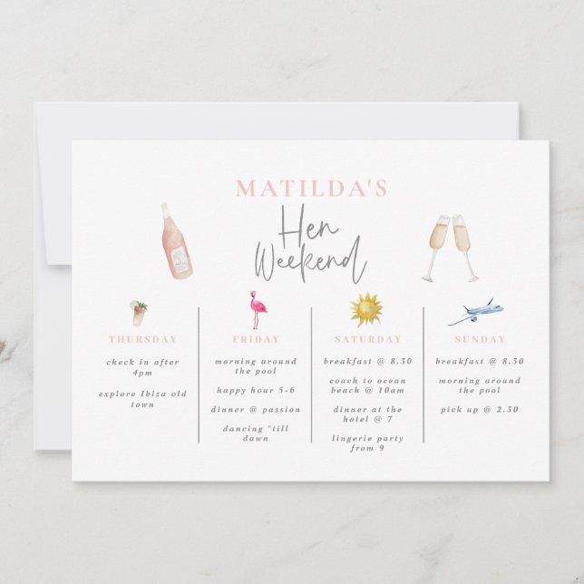 convite de drinks de watercolor para despedida de  (Frente)