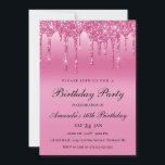 Convite de Drives de Glitter Rosa<br><div class="desc">Este Convite à Derramação Rosa é perfeito para aniversários,  doces 16,  chá e muito mais!</div>
