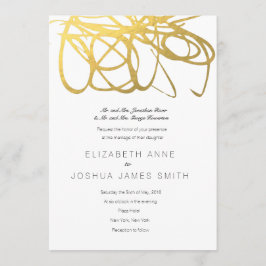 Convite de Efeito Dourado de Casamento Personaliza