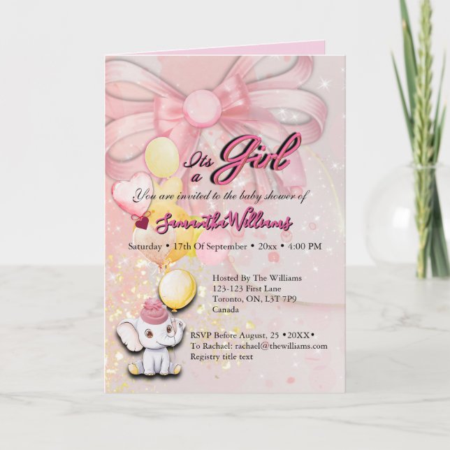 Convite de Elefante Dobrado (Frente)