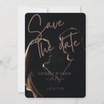 Convite de Elegante Silhueta para Salvar a Data co