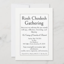 Convite de Encontro Rosh Chodesh, Simples Moderno