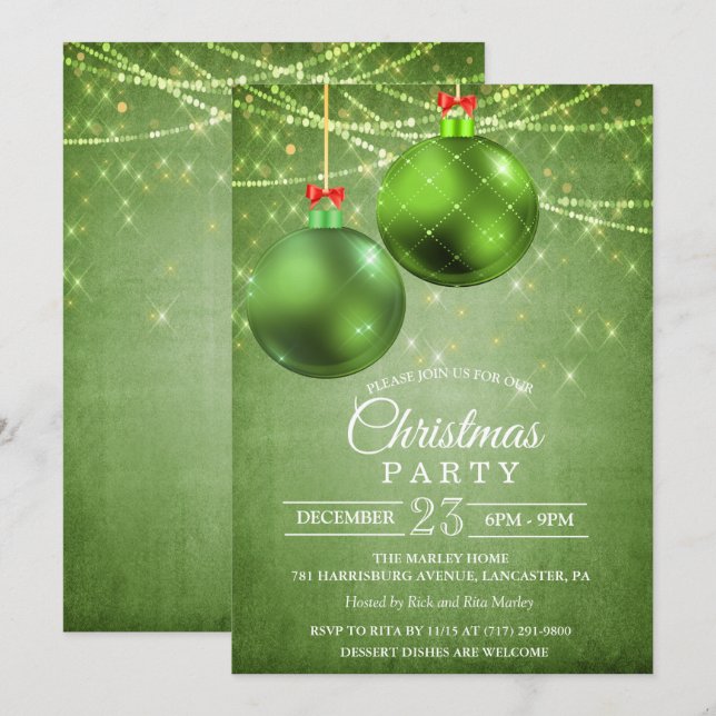 Convite de Enfeite de Natal (Frente/Verso)