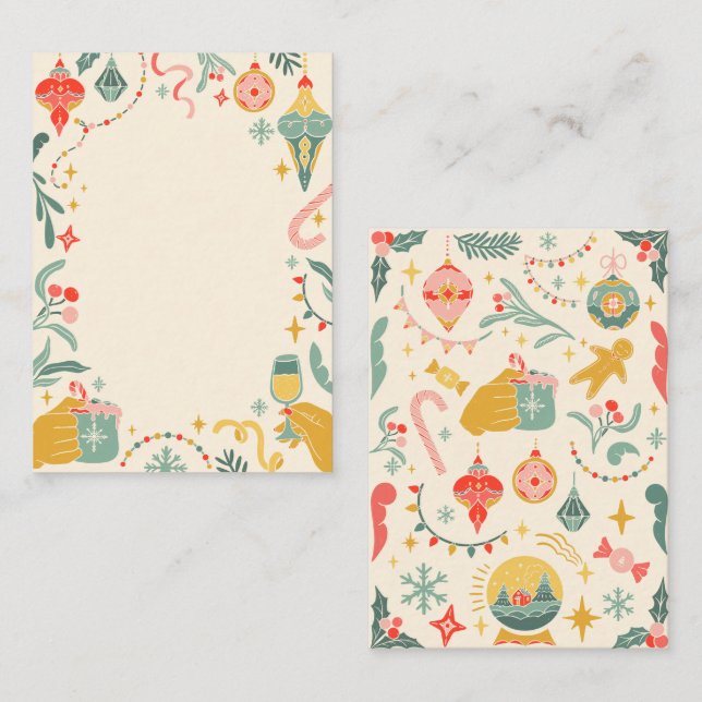 Convite de enfeites de festa de Natal (Frente/Verso)