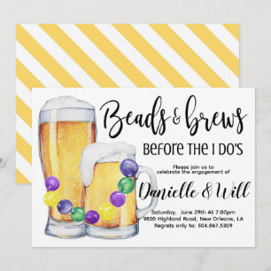 Convite de Engajamento de Mardi Gras