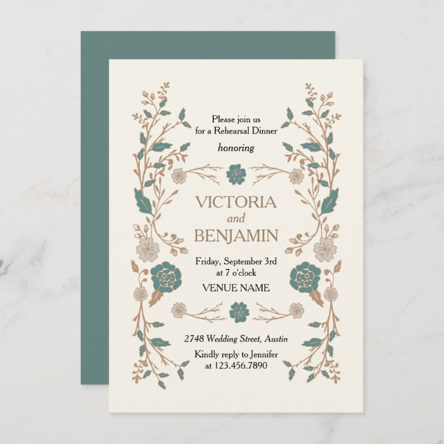 Convite de ensaio de biblioteca Vintage (Frente/Verso)