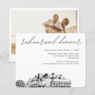 Convite de Ensaio de Casamento em Seattle - Cartão