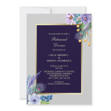 Convite de ensaio de casamento floral Blue Boho