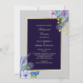 Convite de ensaio de casamento floral Blue Boho