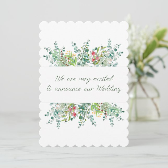 Convite de Entusiasmo de Casamento (Em pé/Frente)