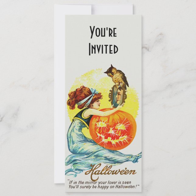 Convite de Espelho de Halloween Vintage (Frente)