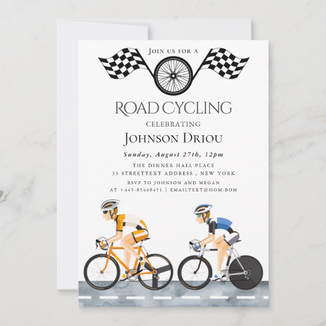 Convite de Esportes de Corrida de Ciclismo Profiss (Frente)