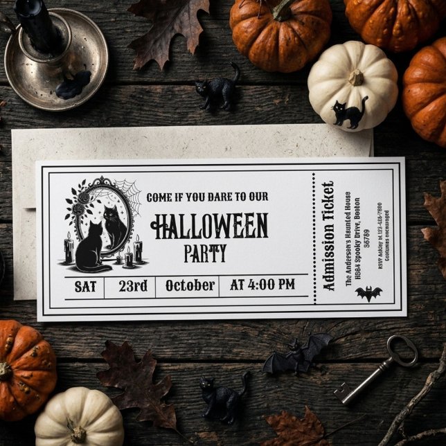 Convite de Esqueleto Gótico para Festa de Hallowee (Criador carregado)