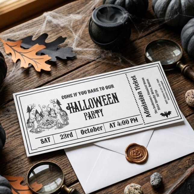 Convite de Esqueleto Gótico para Festa de Hallowee (Criador carregado)