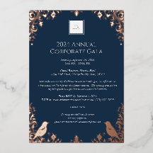 Convite de Evento Corporativo Elegante Rosa Dourad