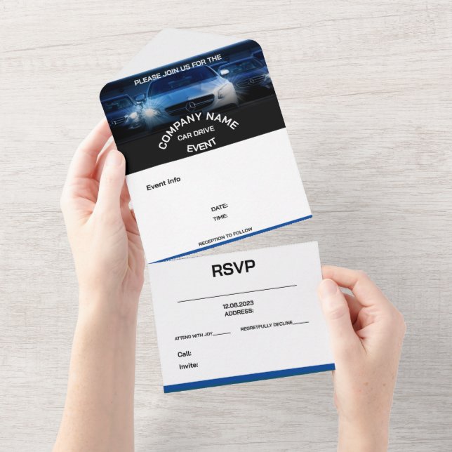 CONVITE DE EVENTO DA UNIDADE CAR personalizável (Aba destacável)