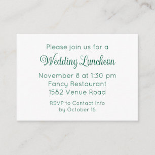 Convite de Evento de Casamento com Roteiro Verde E