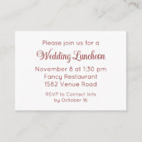 Convite de Evento de Casamento em Script Vermelho