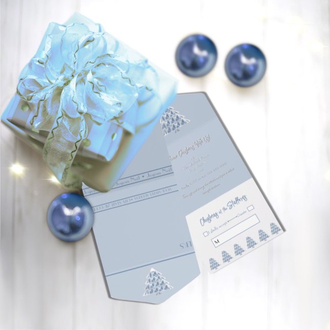 Convite de Evento de Natal Tudo Azul em Um (Criador carregado)