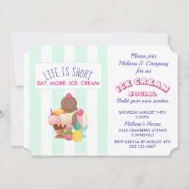 Convite de Evento de Parte Social do sorvete