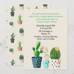 Convite De Evento Do Tema Cactus