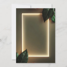 Convite de Evento Formal com Moldura de Folha Dour