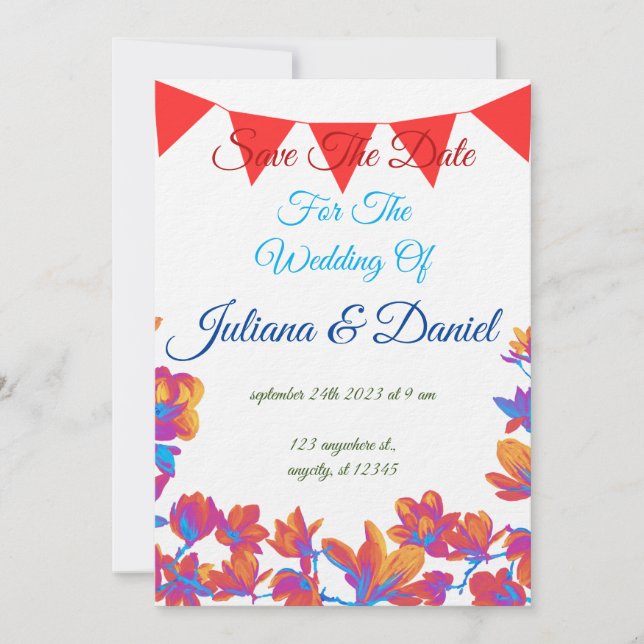 Convite de Evento Personalizado com Floral Encanta (Frente)