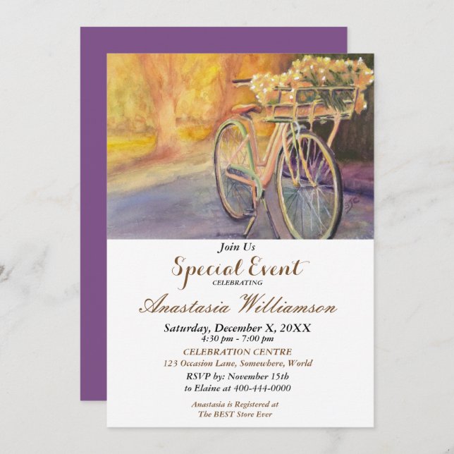 CONVITE DE EVENTOS DE PARTIDO DE BICICLETA (Frente/Verso)