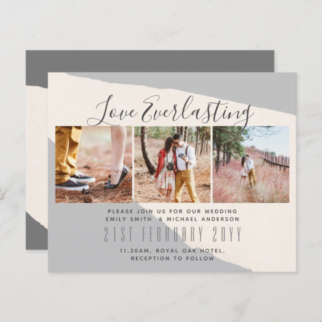 Convite de Everduradouro para evento de casamento  (Frente/Verso)