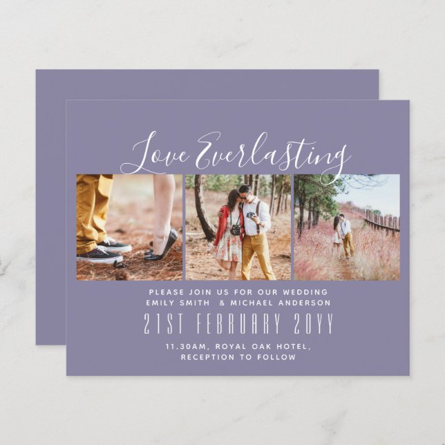 Convite de Everduradouro para evento de casamento  (Frente/Verso)