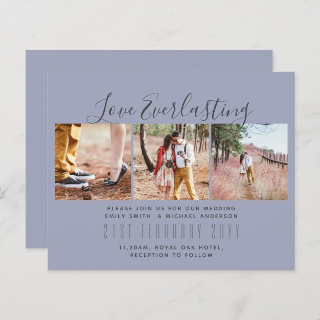 Convite de Everduradouro para evento de casamento  (Frente/Verso)