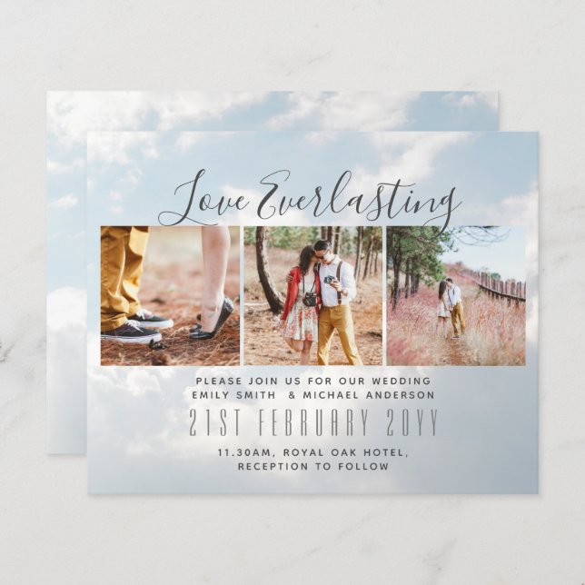 Convite de Everduradouro para evento de casamento  (Frente/Verso)