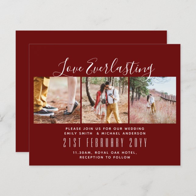 Convite de Everduradouro para evento de casamento  (Frente/Verso)