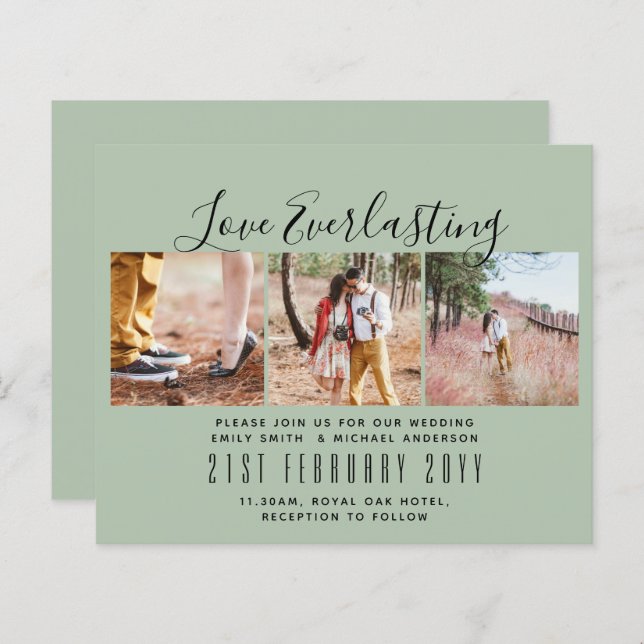 Convite de Everduradouro para evento de casamento  (Frente/Verso)